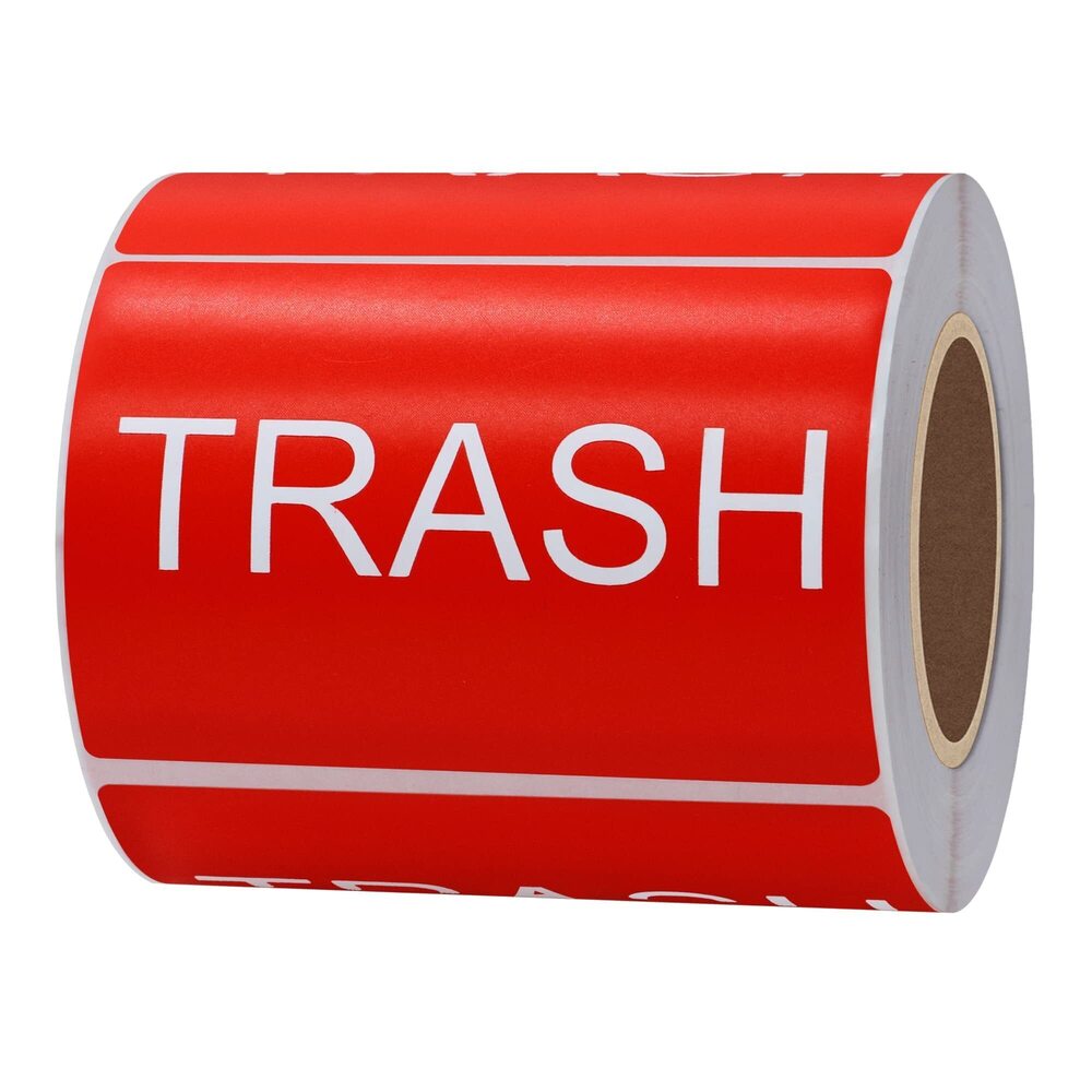 3176 300pcs Trash Stickers 3x2 inch Clean Sign Disposal Reminder Labels